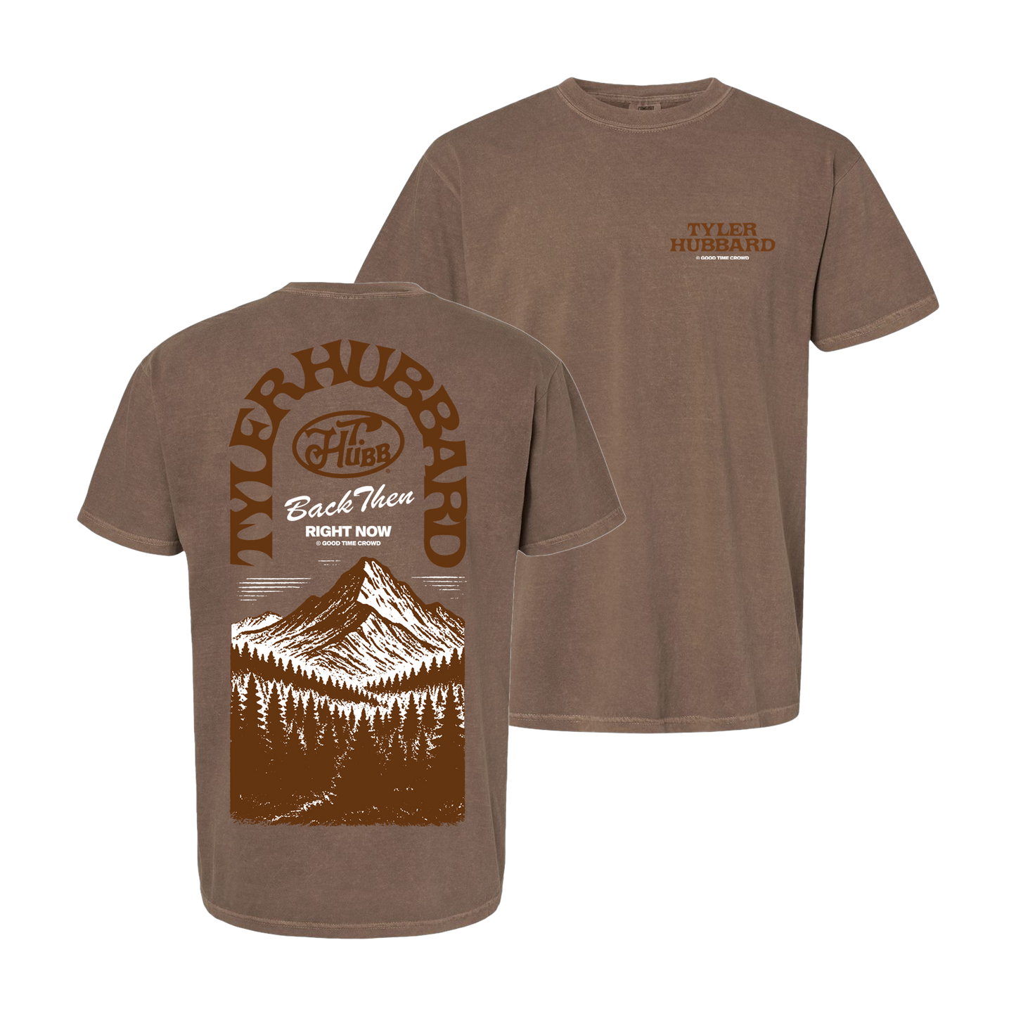 Back Then Mountains T-Shirt - Front and Back
